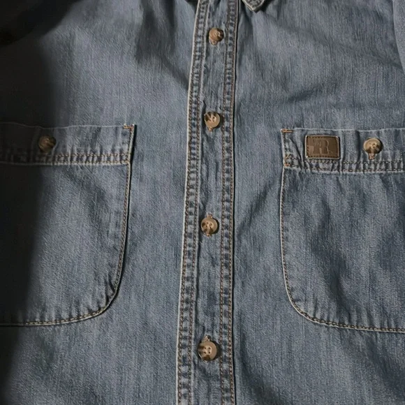Wrangler Button Down Chambray Shirt - Picture 3 of 4